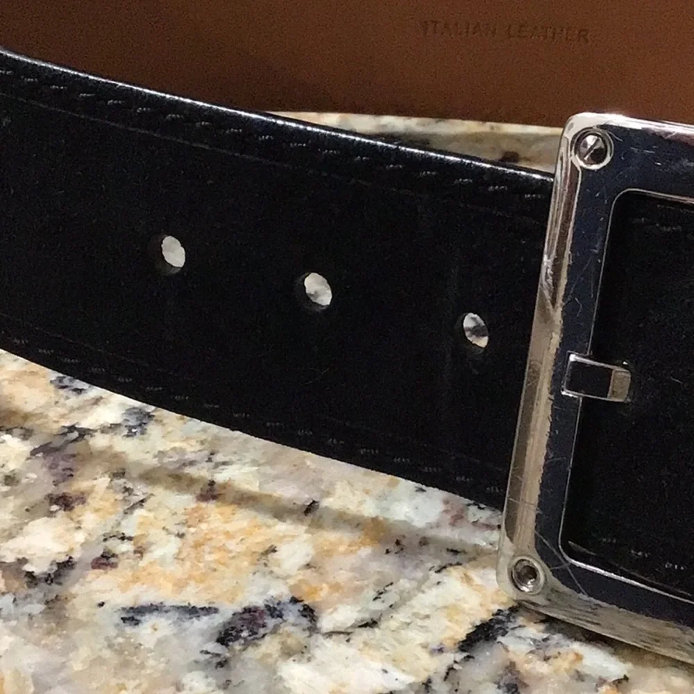 Lauren Ralph Lauren Black Suede and Silver Belt 41”